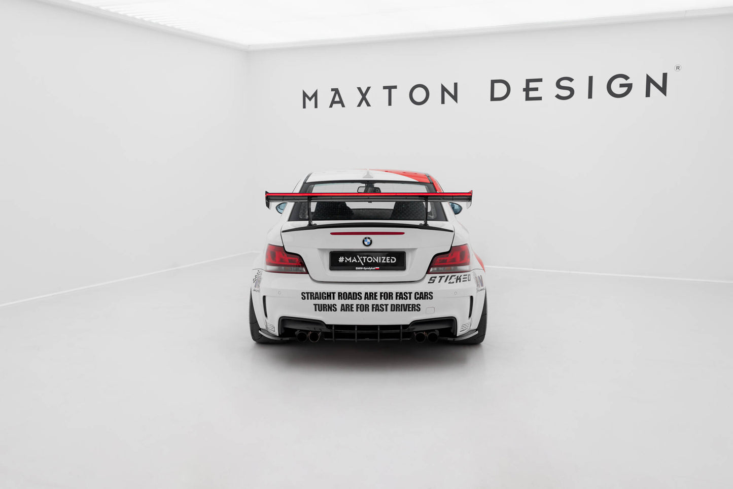 Carbon Spoiler With Internal Brackets Uprights V.1 + LED BMW 1 M E82