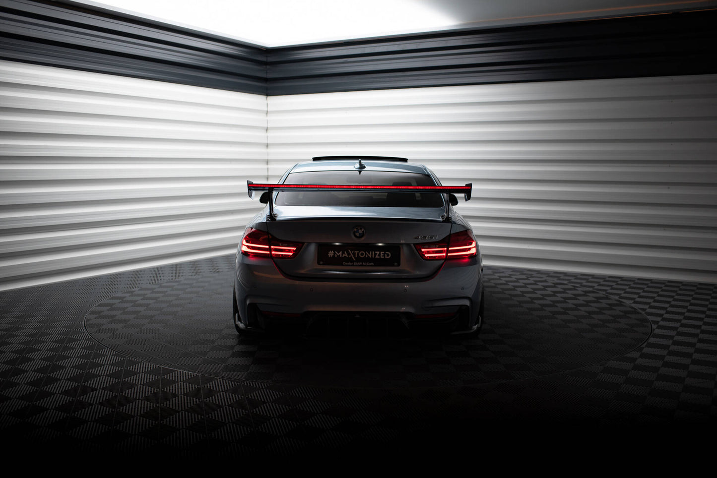 Carbon Spoiler With External Brackets Uprights + LED BMW 4 F32 / 4 F32 M-Pack Coupe