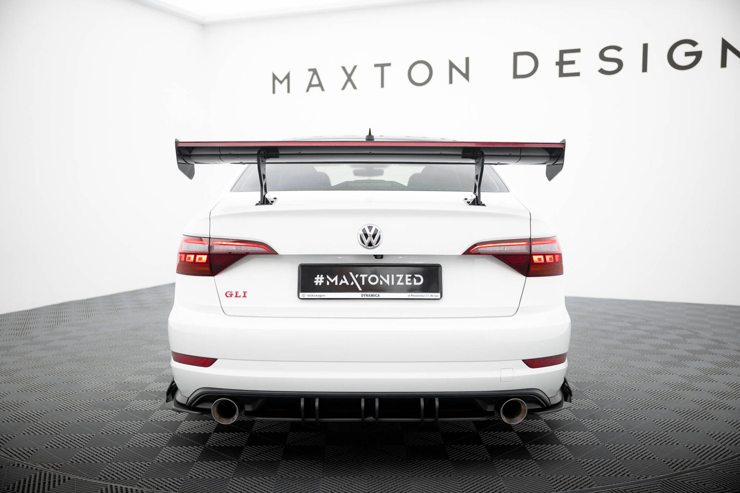 Carbon Spoiler With Internal Brackets Uprights + LED Volkswagen Jetta GLI Mk7