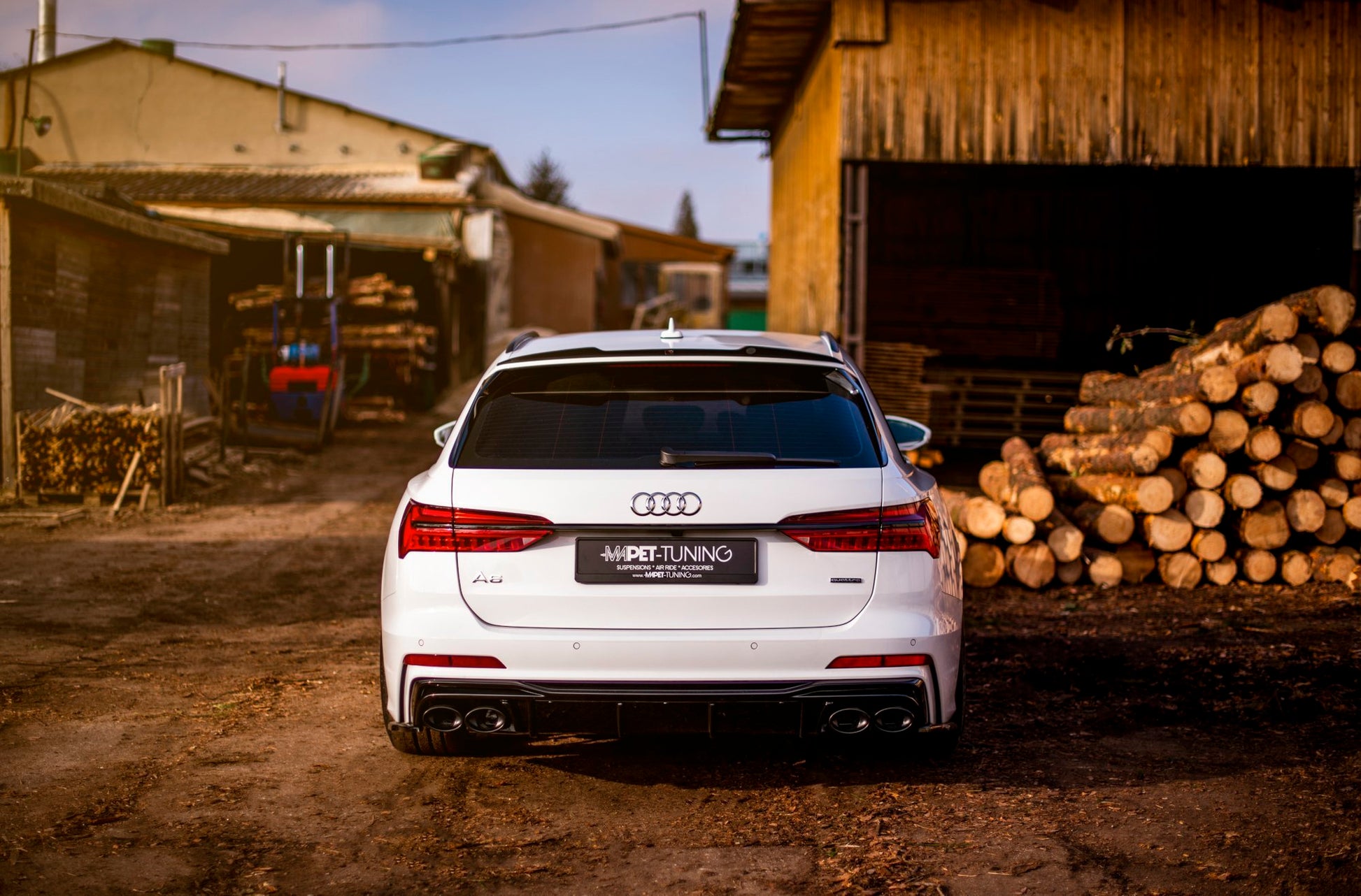 Rear Valance + Exhaust Ends Imitation Audi A6 S-Line / S6 C8 / C8 Facelift