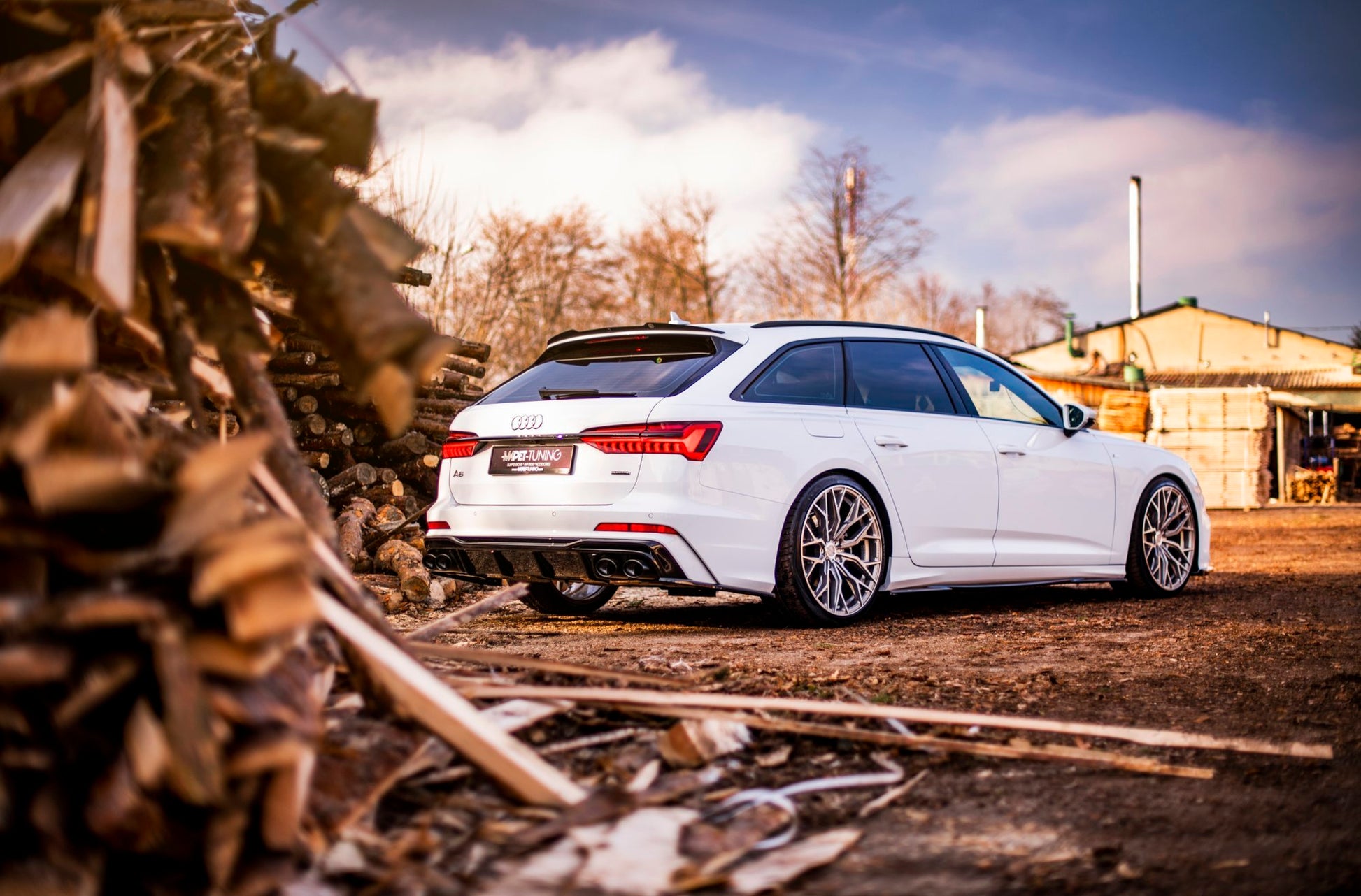 Rear Valance + Exhaust Ends Imitation Audi A6 S-Line / S6 C8 / C8 Facelift