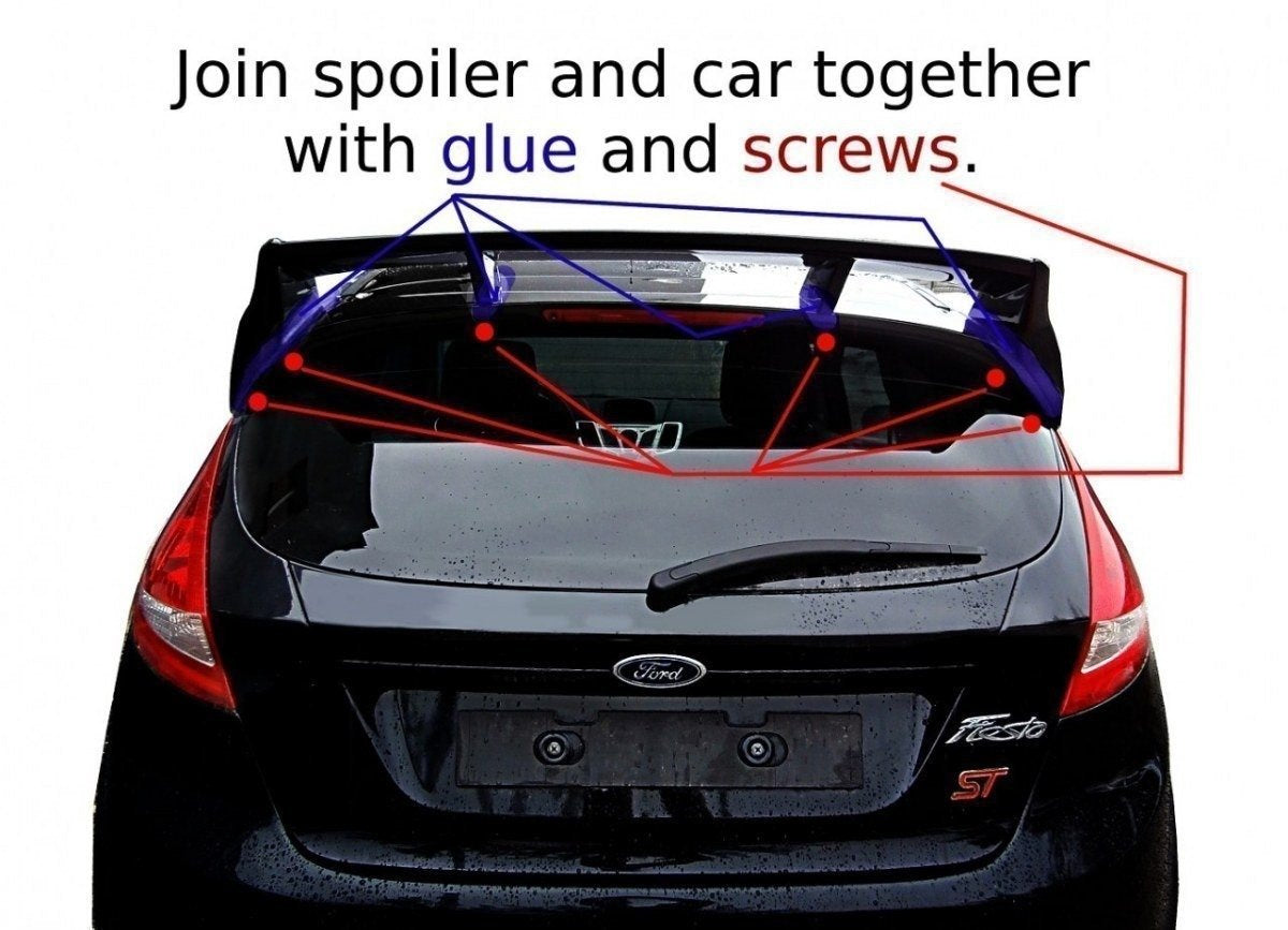 Roof Spoiler (RS Look) Ford Fiesta Mk7 / Mk7 FL - Not Primed