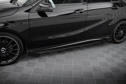 Street Pro Side Skirts Diffusers + Flaps Mercedes-Benz A AMG-Line W176 Facelift