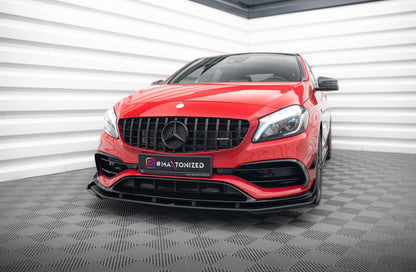 Street Pro Front Splitter + Flaps Mercedes-Benz A 45 AMG Aero W176 Facelift