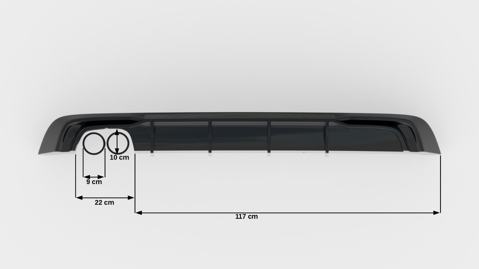Rear Valance Audi A3 Sportback 8V Facelift (Version with double exhaust tip)