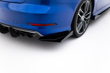 Street Pro Rear Side Splitters + Flaps Audi S3 Sedan 8V