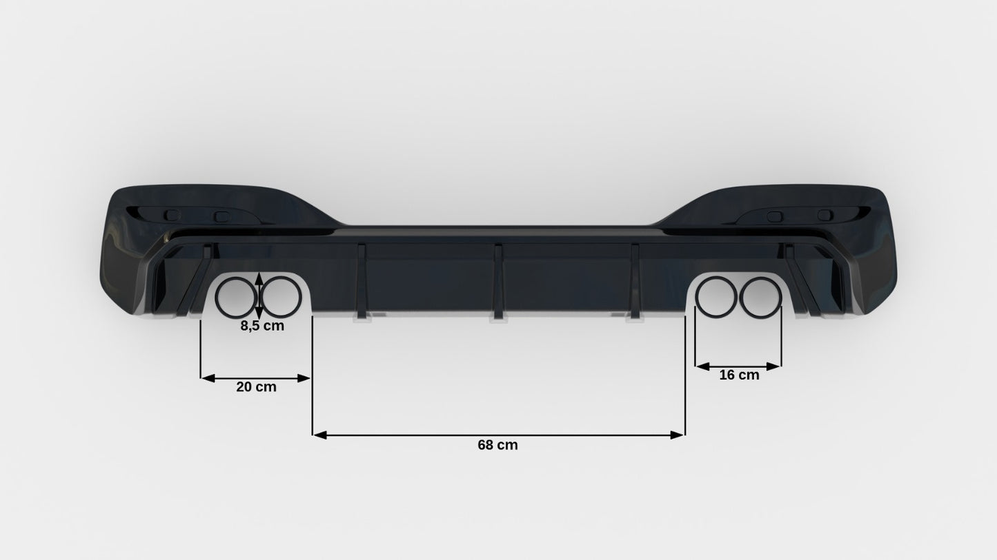 Rear Valance V.3 BMW 1 M-Pack / M140i F20 Facelift (Version with dual exhausts on both sides)