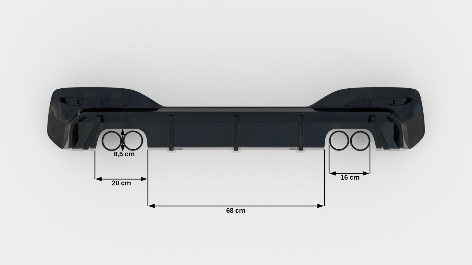 Rear Valance V.3 BMW 1 M-Pack / M140i F20 Facelift (Version with dual exhausts on both sides)