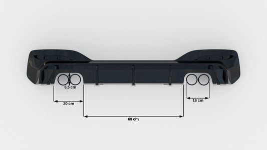 Rear Valance V.3 BMW 1 M-Pack / M140i F20 Facelift (Version with dual exhausts on both sides)