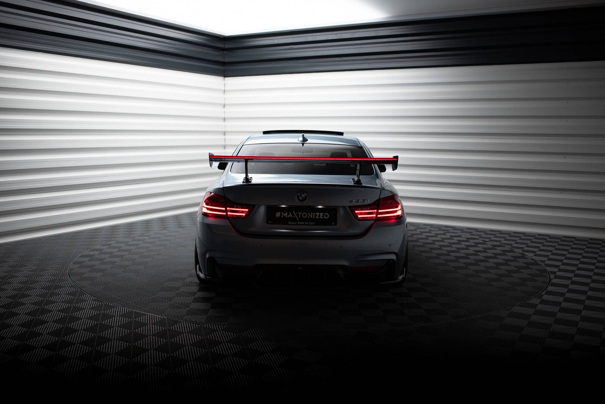 Carbon Spoiler With Internal Brackets Uprights + LED BMW 4 F32 / 4 F32 M-Pack Coupe