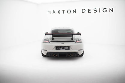 Carbon Spoiler With Internal Brackets Uprights V.2 + LED Porsche 718 Cayman 982c