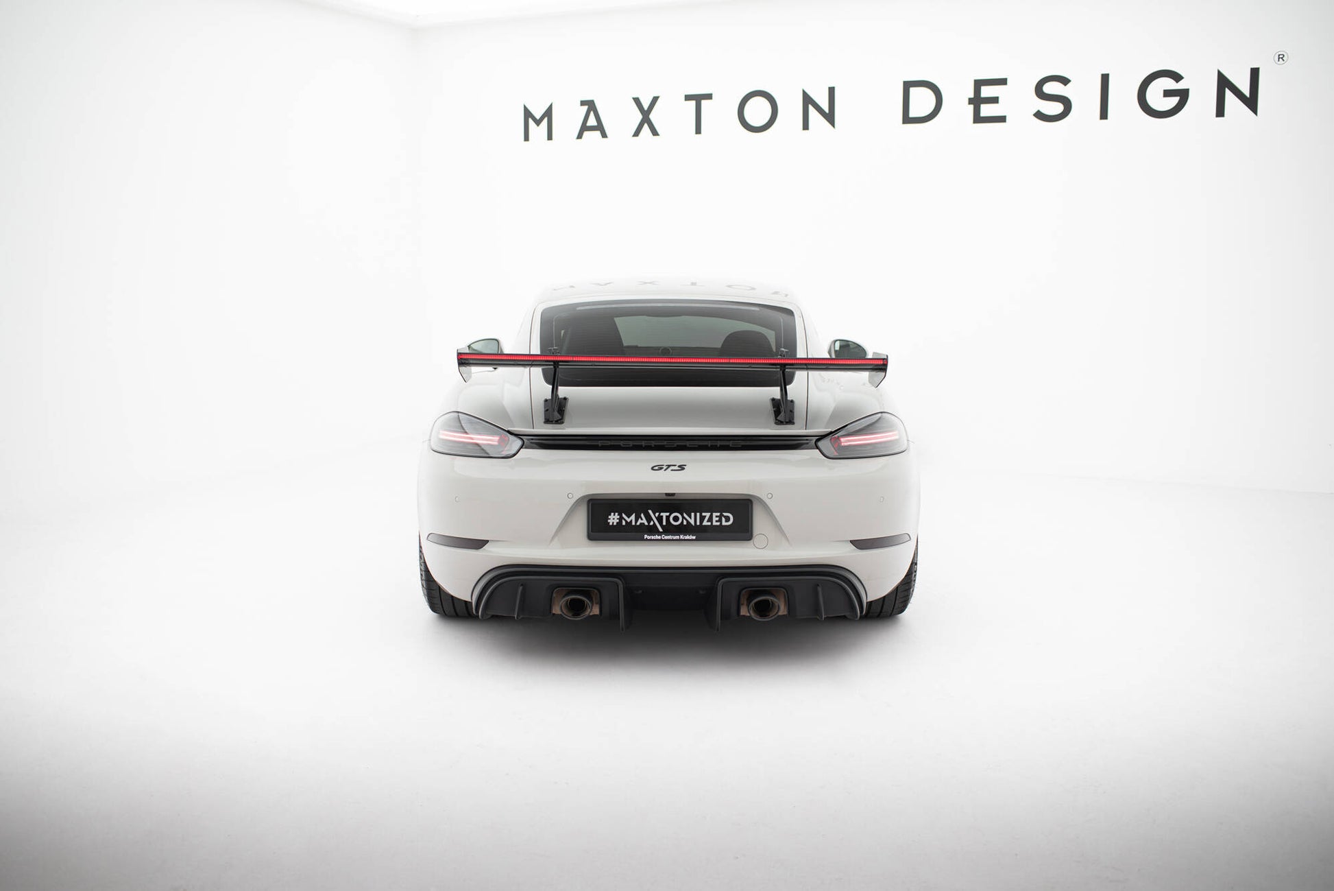 Carbon Spoiler With Upper Swan Mounting V.2 + LED Porsche 718 Cayman 982c