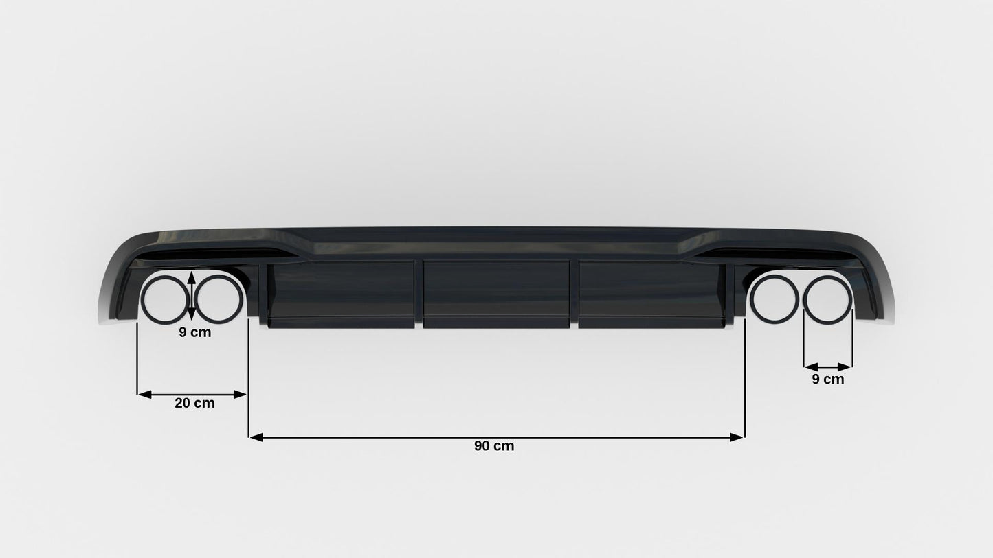 Rear Valance Audi A5 8T Facelift (Version with dual exhausts on both sides)