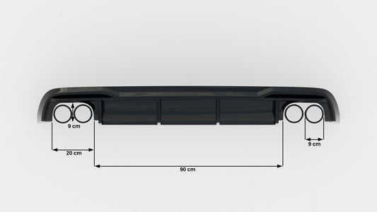 Rear Valance Audi A5 8T Facelift (Version with dual exhausts on both sides)
