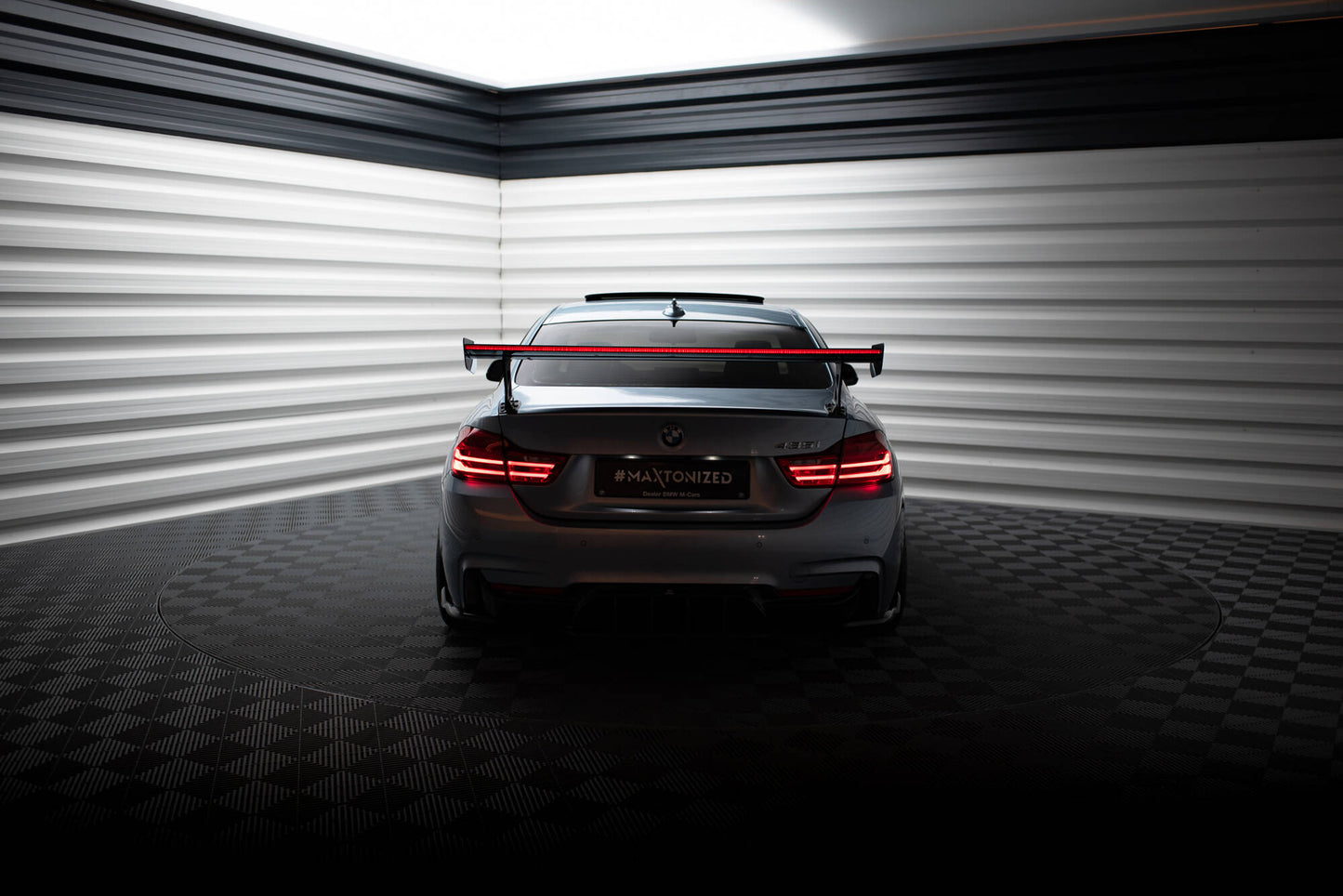 Carbon Spoiler With External Brackets Uprights + LED BMW 4 F32 / 4 F32 M-Pack Coupe
