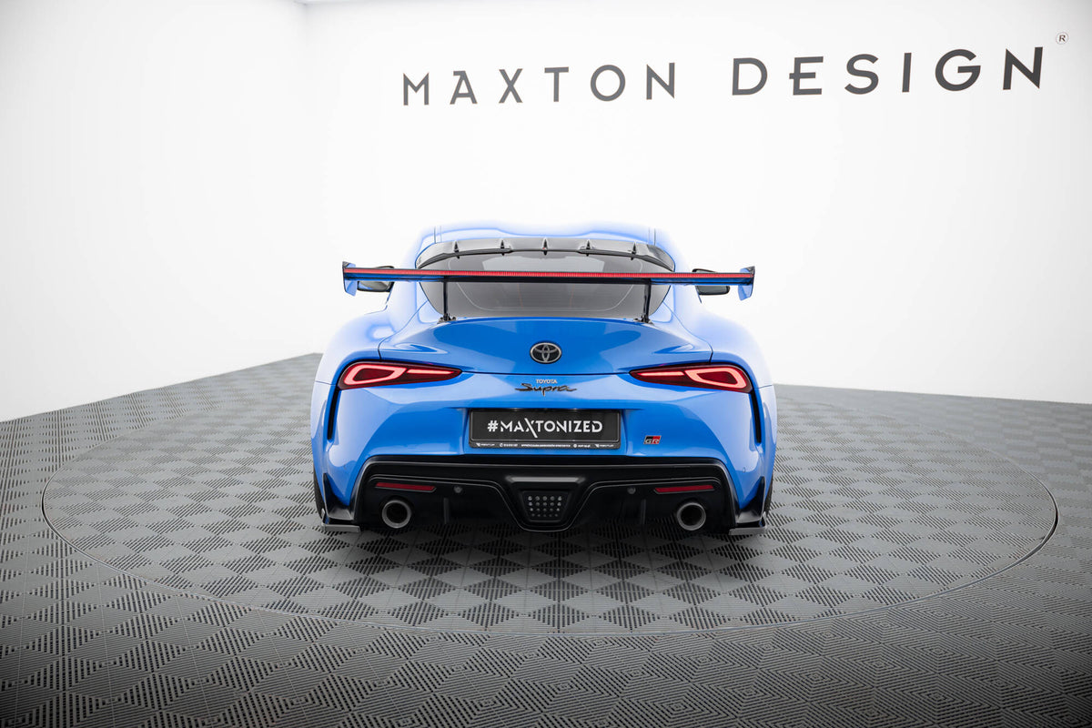 Carbon Spoiler With External Brackets Uprights + LED Toyota Supra Mk5