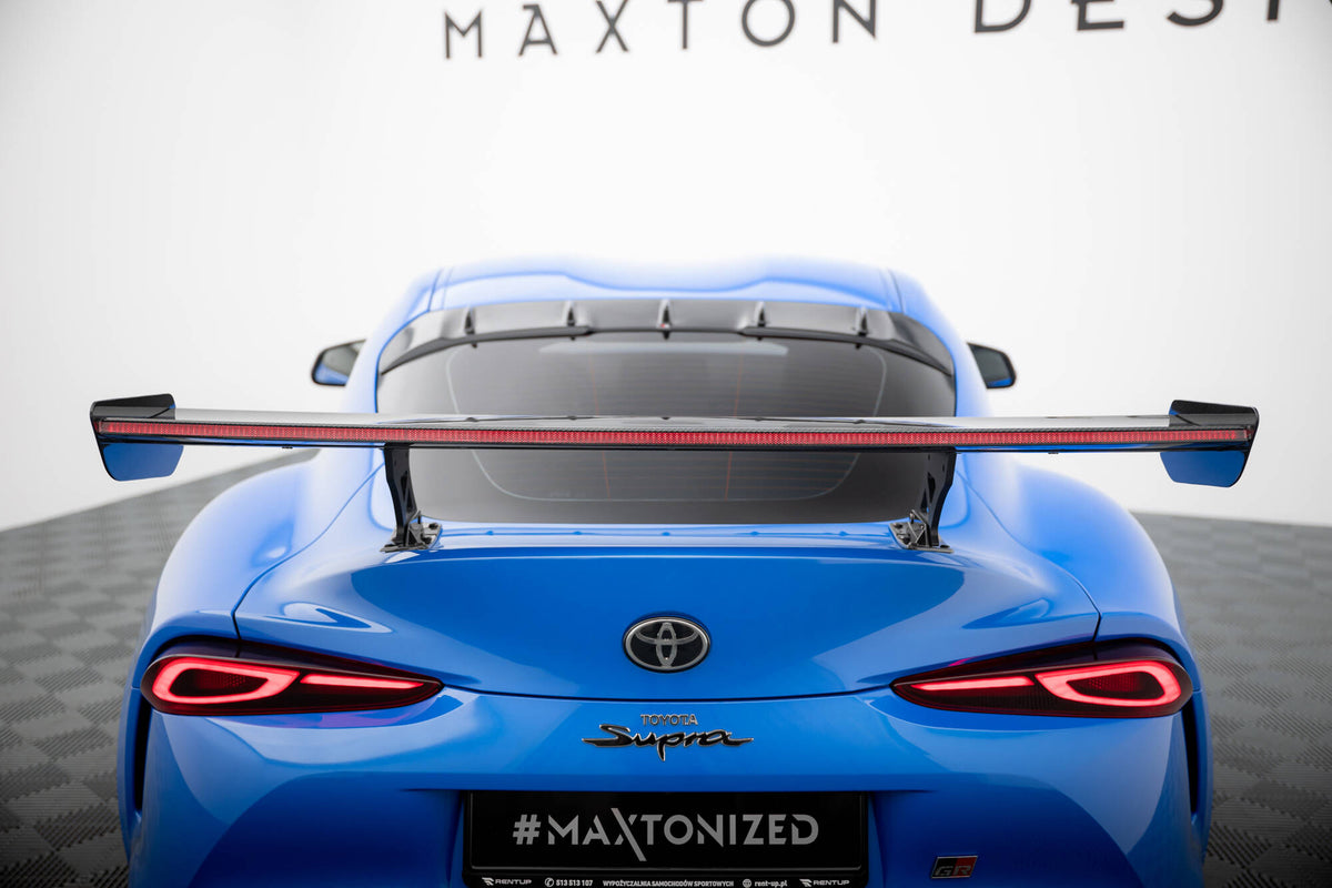 Carbon Spoiler With External Brackets Uprights + LED Toyota Supra Mk5