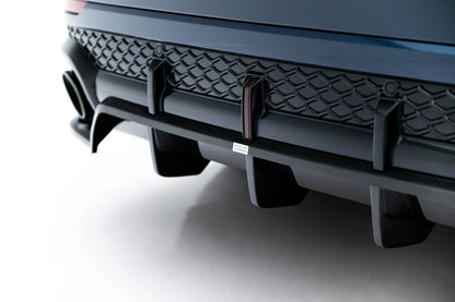 Prepreg Carbon Fiber Rear Splitter (with vertical bars) Audi RSQ8 Mk1 Facelift
