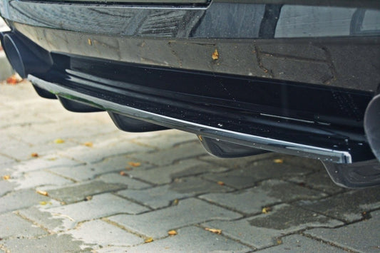 Rear Splitter for BMW 5 M-Pack Sedan/Touring F10/F11 (fits two double exhaust ends)