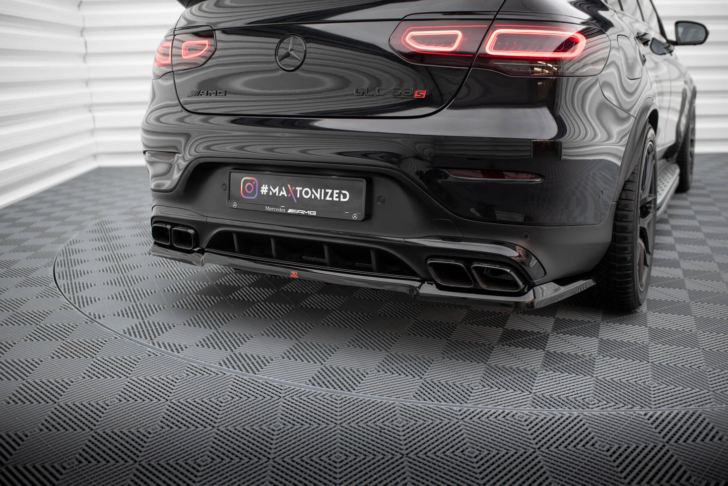 Rear Splitter (with vertical bars) Mercedes-AMG GLC 63 Coupe C253 Facelift