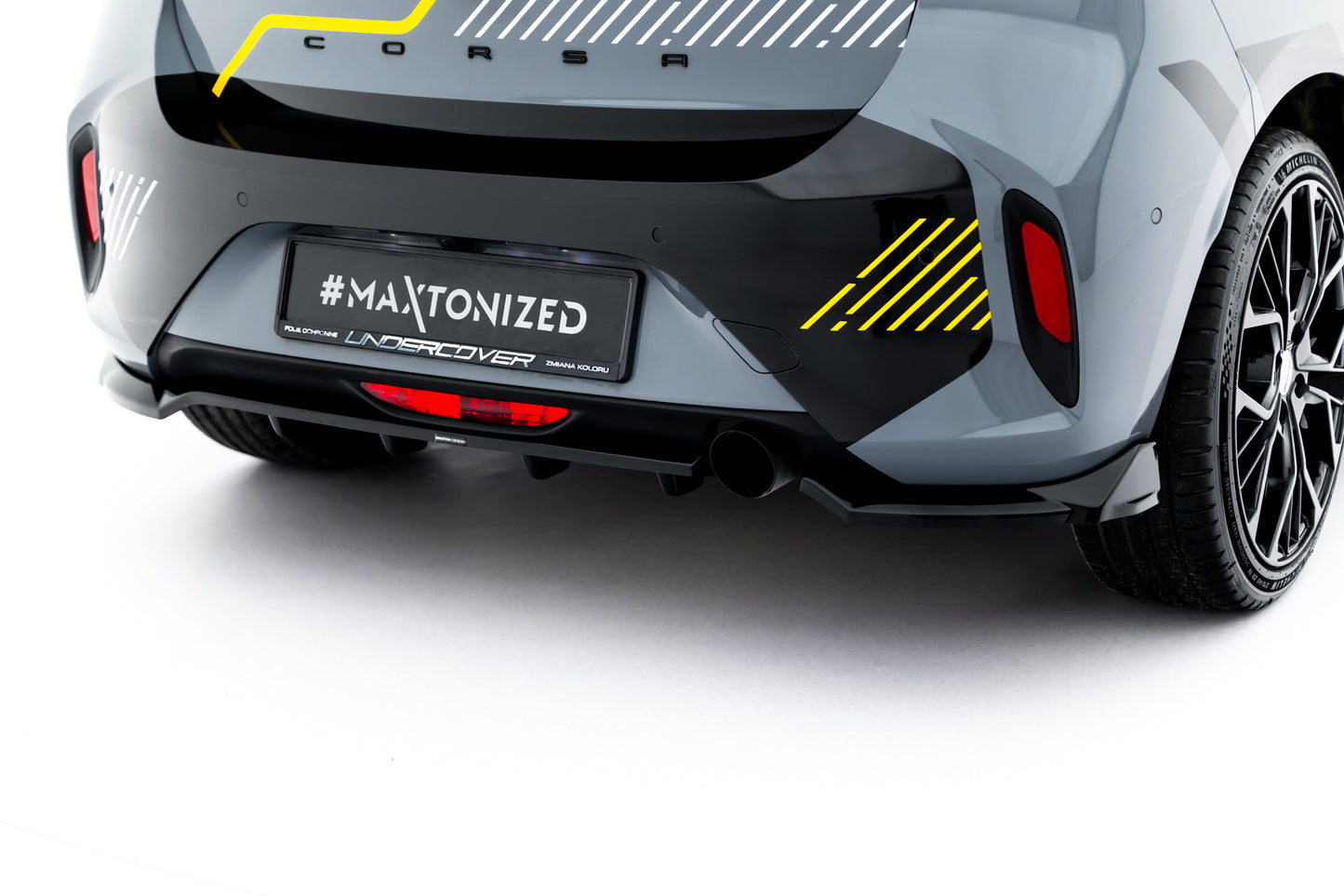 Rear Splitter (with vertical bars) Opel Corsa F Facelift (Mk6 Facelift)