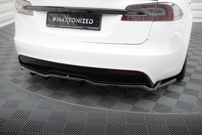 Rear Splitter (with vertical bars) V.2 Tesla Model S Plaid Mk1 Facelift