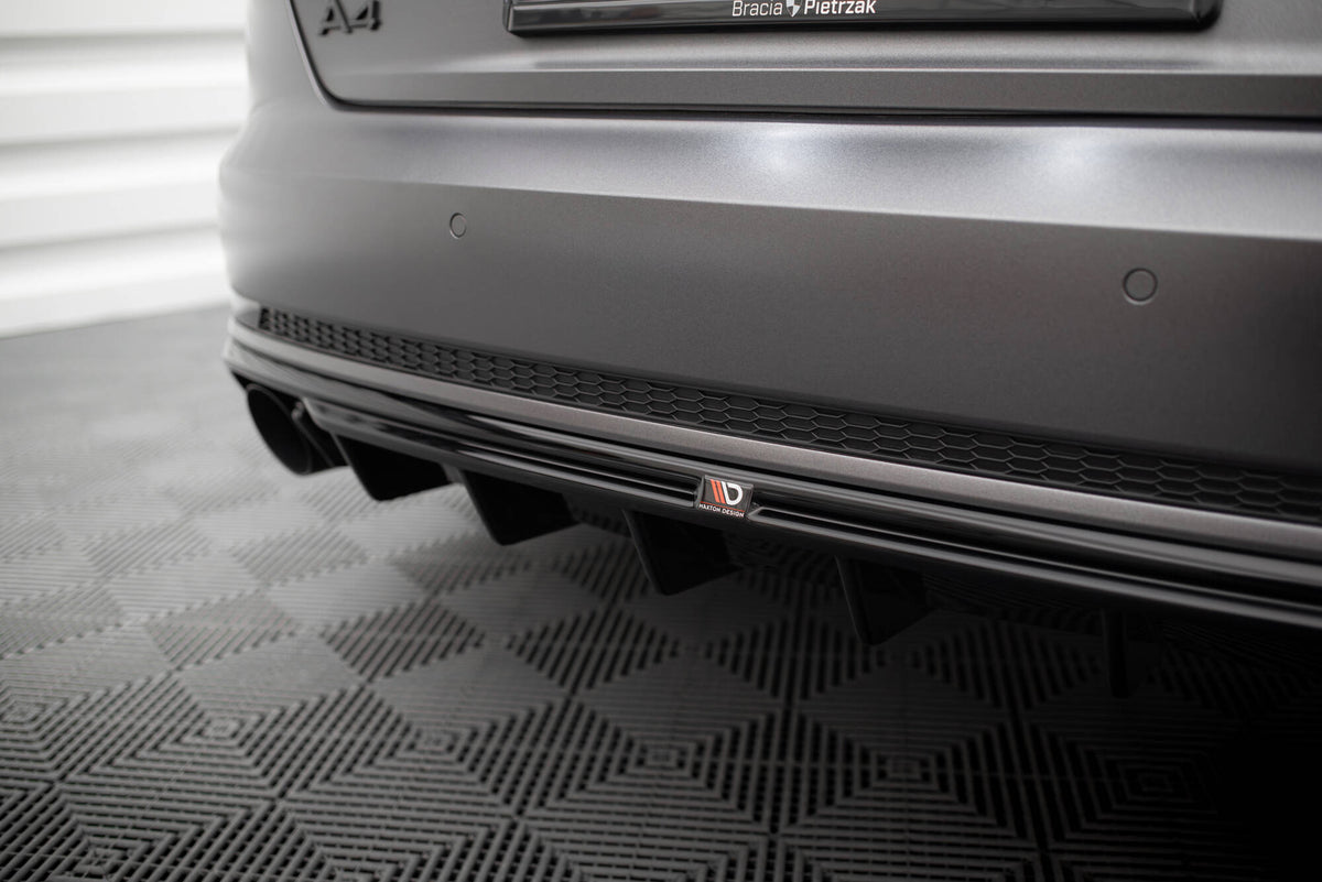Rear Valance V.1 Audi A4 S-line B9 (Version with single exhaust tips on both sides)