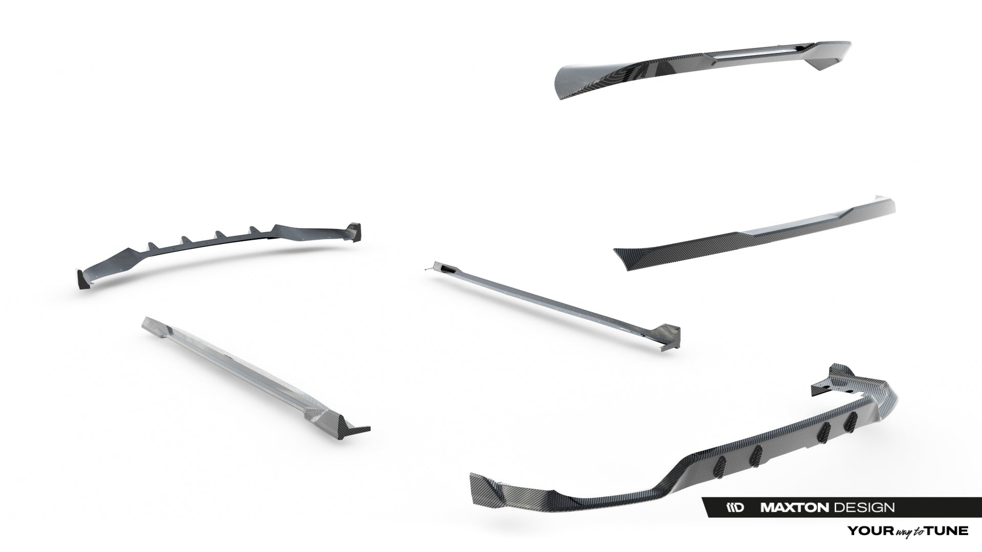 Set of Prepreg Carbon Fiber Splitters BMW X5 M-Pack G05