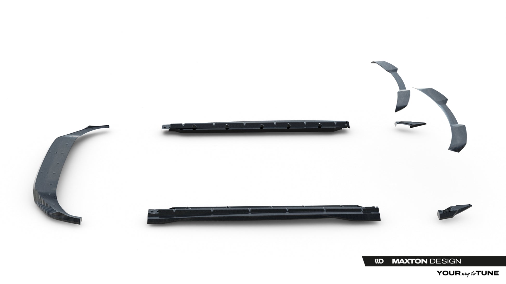 Set of Prepreg Carbon Splitters Audi Q8 S-Line Mk1 Facelift