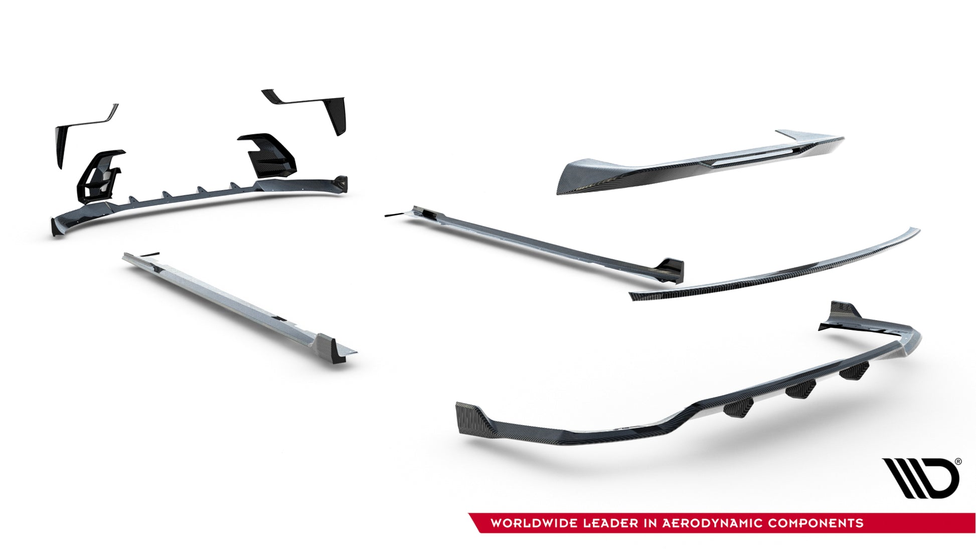 Set of Prepreg Carbon Splitters V.2 BMW X7 M-Pack G07 Facelift
