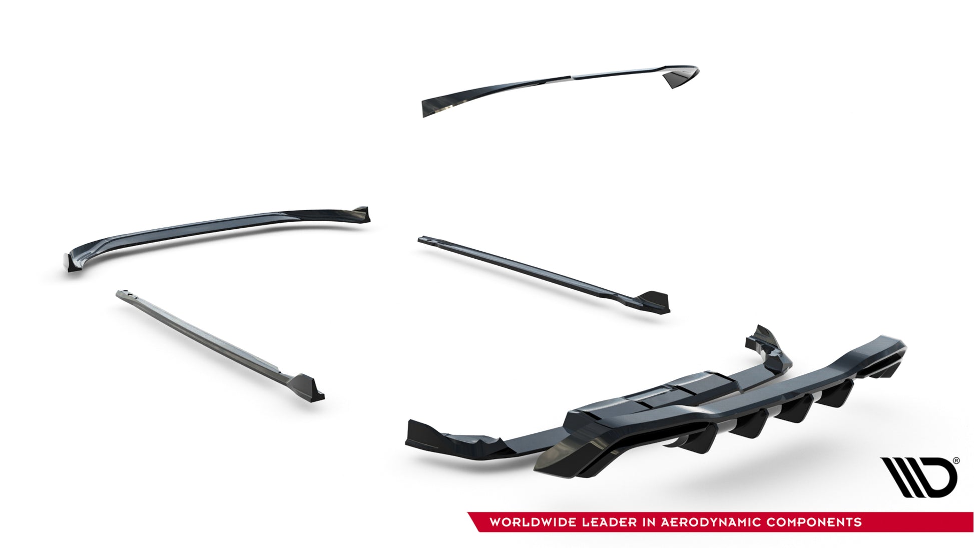 Set of Splitters V.6 Volkswagen Golf R Hatchback Mk8 Facelift