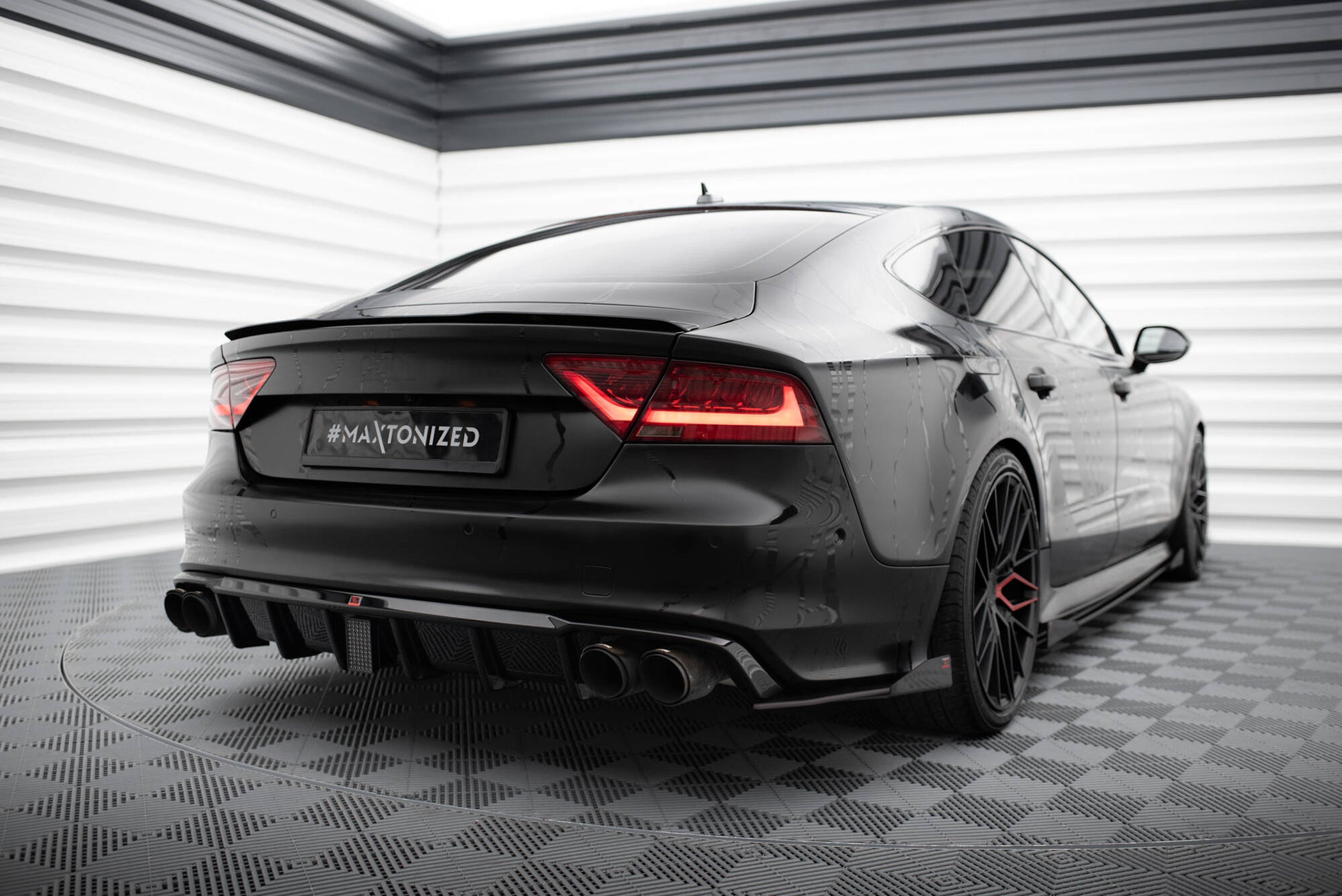Street Pro Rear Side Splitters + Flaps Audi A7 S-Line C7