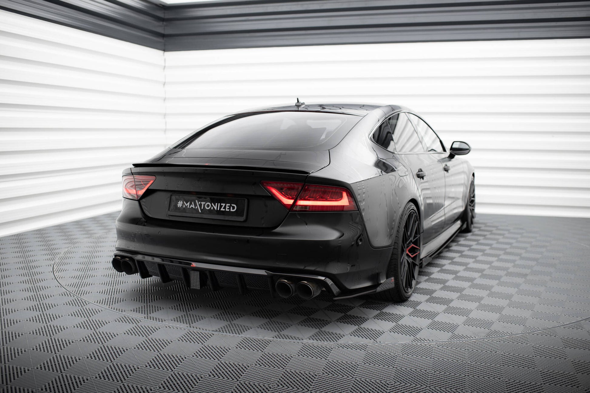 Street Pro Rear Side Splitters + Flaps Audi A7 S-Line C7