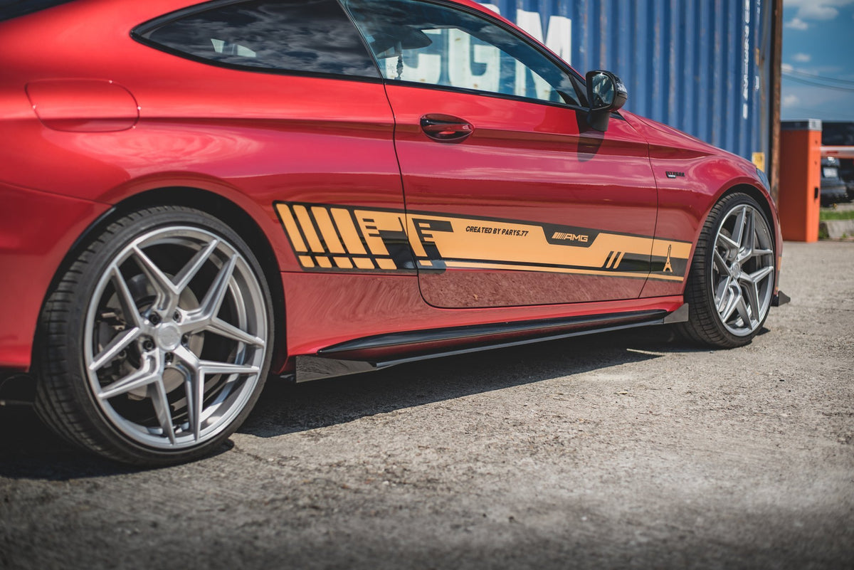 Street Pro Side Skirts Diffusers + Flaps Mercedes-AMG C43 / AMG-Line Coupe C205