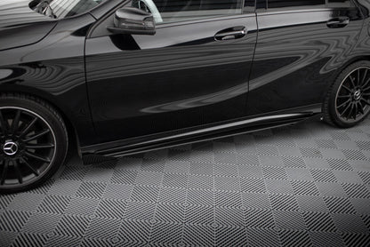 Street Pro Side Skirts Diffusers + Flaps Mercedes-Benz A AMG-Line W176 Facelift
