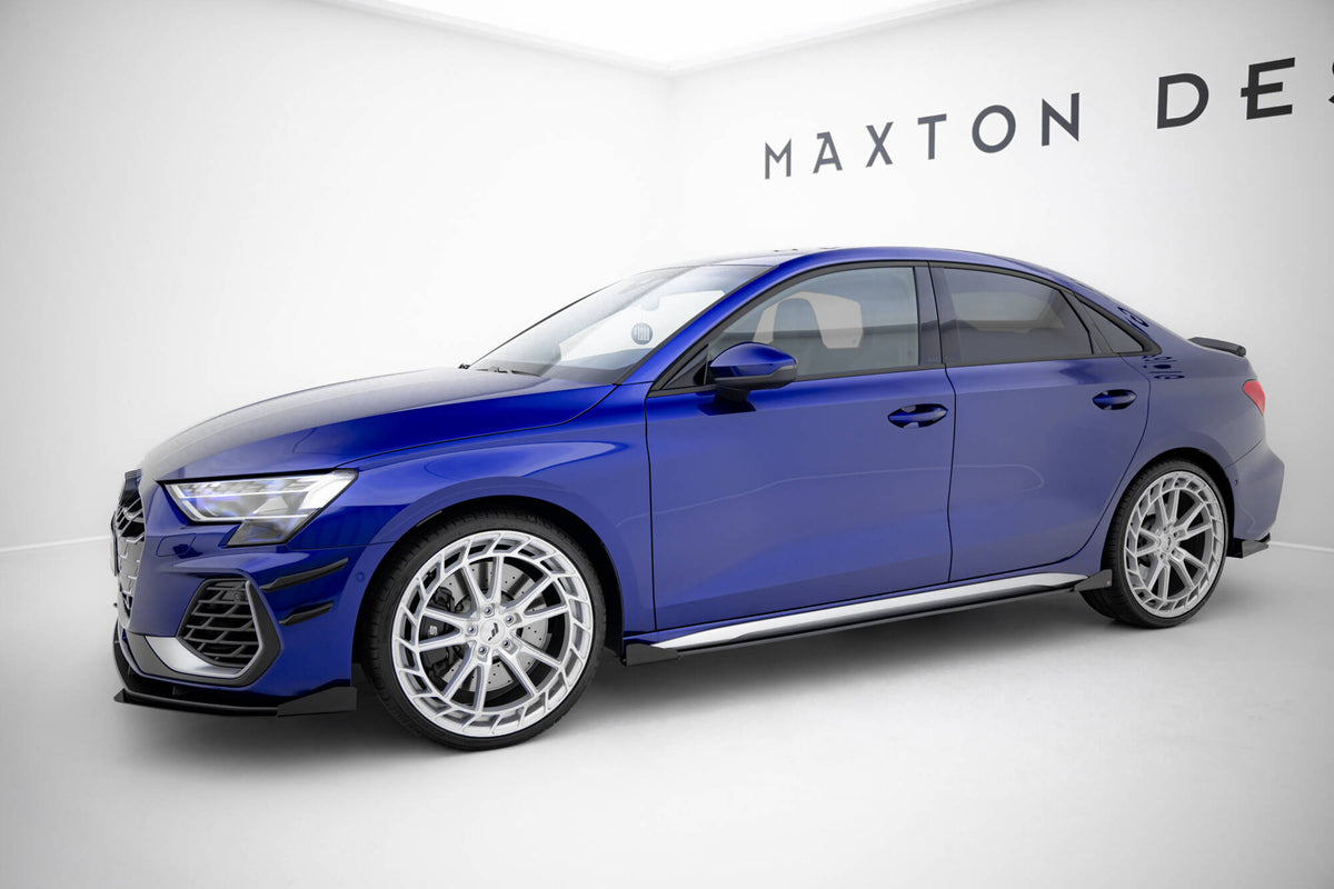 Street Pro Side Skirts Diffusers V.2 + Flaps Audi A3 S-Line Sedan / S3 Sedan 8Y / 8Y Facelift
