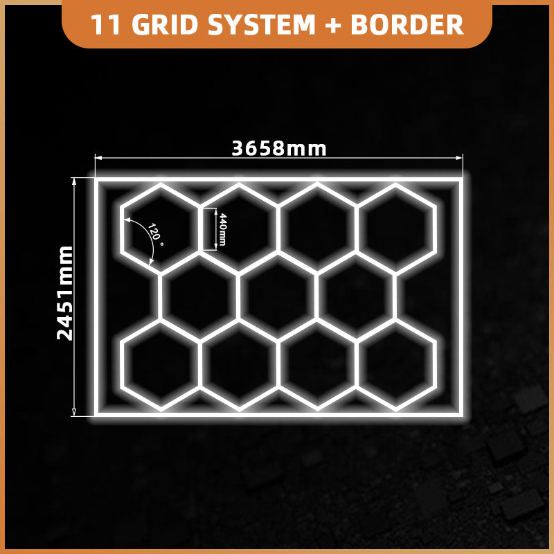 Hexagon 11 Lights System With Border