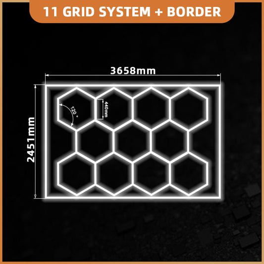 Hexagon 11 Lights System With Border