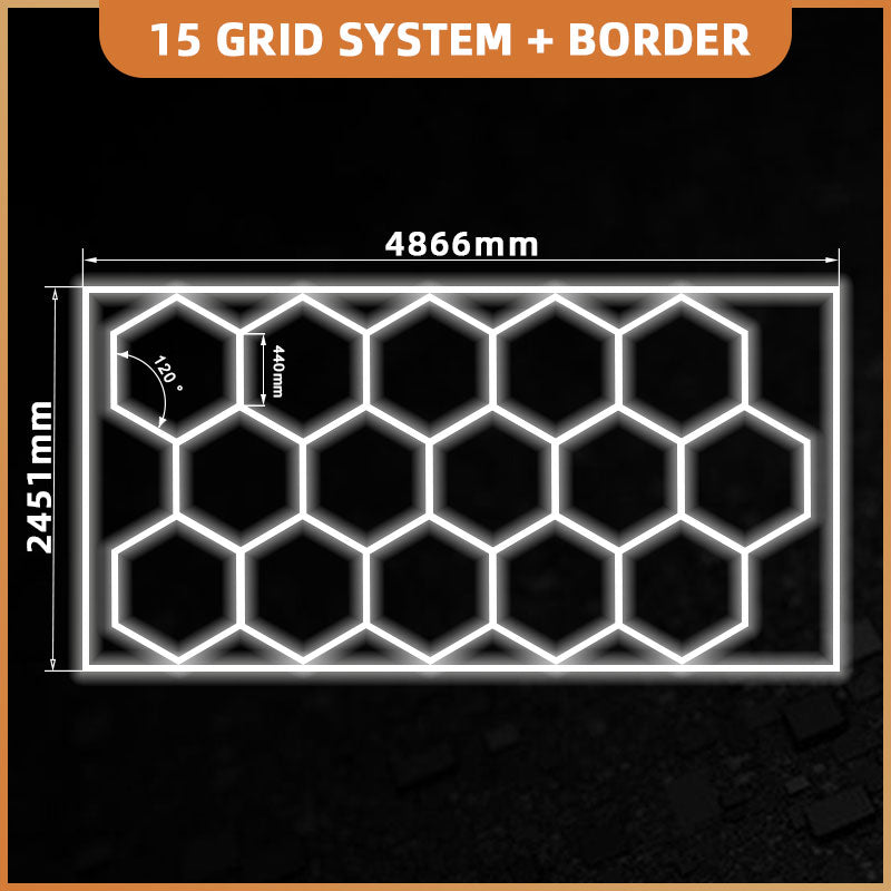 Hexagon 15 Lights System with Border