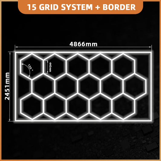 Hexagon 15 Lights System with Border