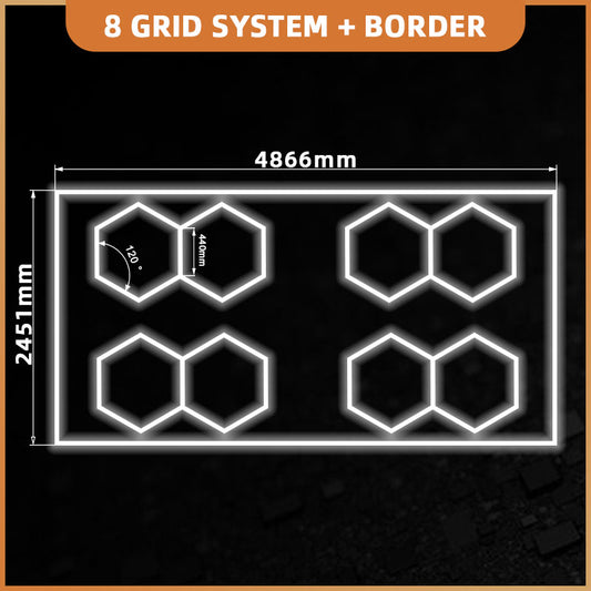 Hexagon 8 Lights System With Border
